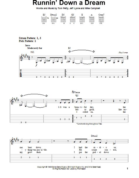 Runnin' Down A Dream - Easy Guitar with TAB | zZounds