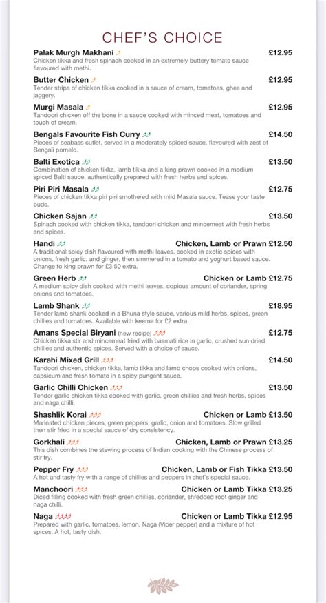 Amans Lowton Warrington's full menu online