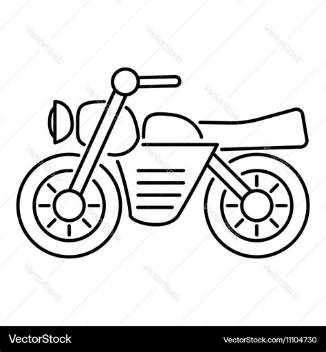 Motorcycle icon outline style Royalty Free Vector Image