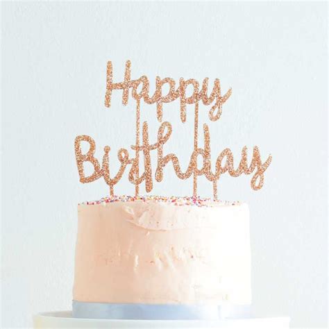 Happy Birthday Cake Topper Gold Glitter Cake Banner Reusable - Etsy