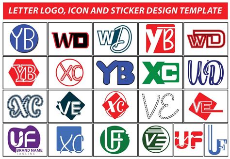 Initial letter logo, sticker and icon design template 9328432 Vector ...