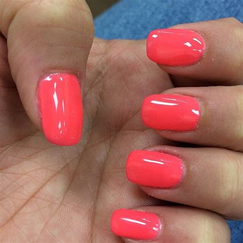 #colors #pink #coral #neon #bright #style #gel #overlay #nail #gelish #polish #style | Sns nails ...