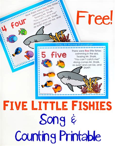 Five Little Fishies Song and Free Counting Printable