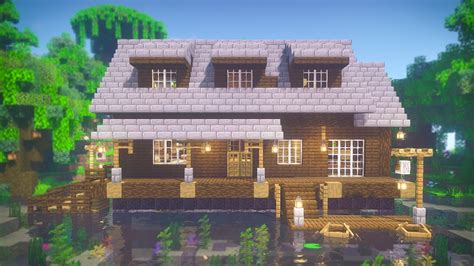 Minecraft | How to Build a Lake Mansion - YouTube