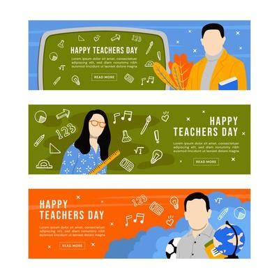 Teacher Banner Vector Art, Icons, and Graphics for Free Download