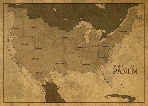 Vintage Map of Panem from The Hunger Games by Design Turnpike | Hunger ...