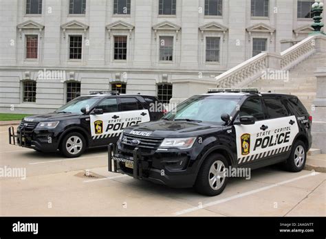 State Capitol Police department vehicles ourside the Wisconsin State ...