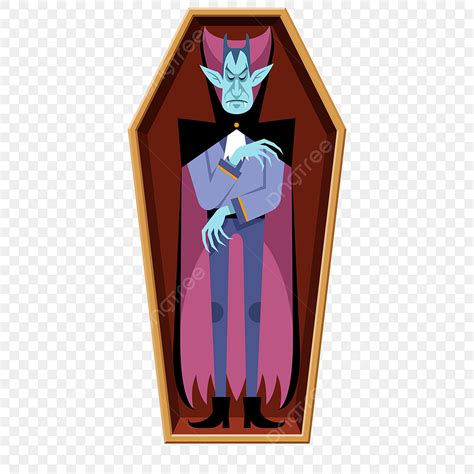 Vampire Cartoon Character Lying In Coffin, Vampire Clipart, Coffin, Grave PNG Transparent ...