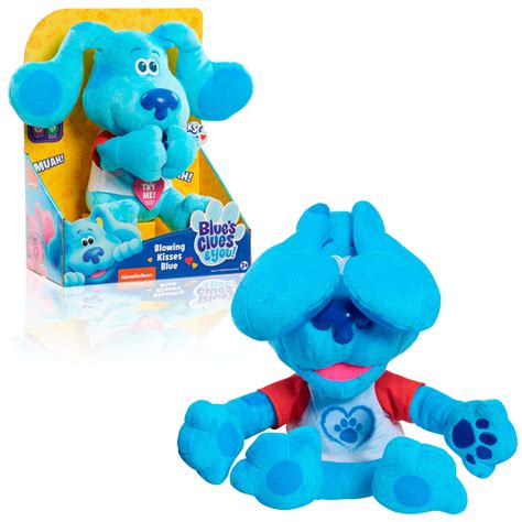 Blue’s Clues & You! Interactive Plush Toy: Blowing Kisses Blue, with Sounds & Movement for Kids ...