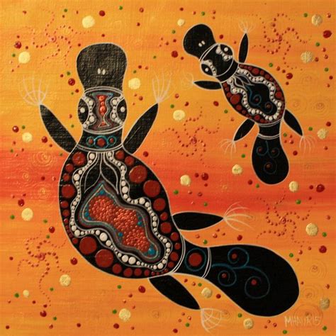 Platypus Art | Aboriginal art, Aboriginal artwork, Aboriginal art animals