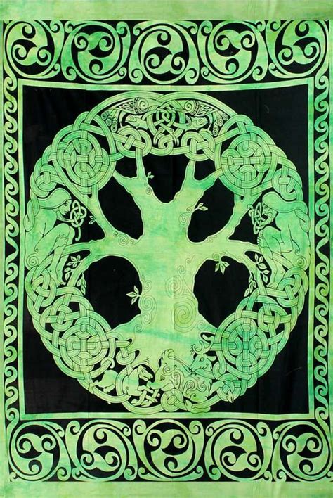 Green Man Celtic Tree of Life Tapestry Tapestries & Wall Hangings Heritage Smoke Shop