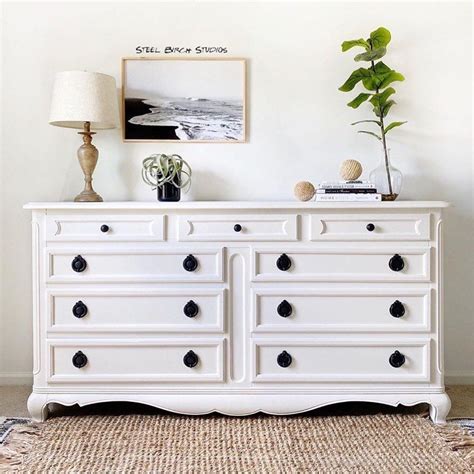 White Farmhouse Style Painted Dresser | White painted furniture ...