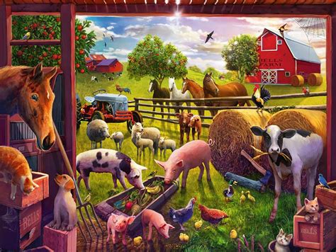 Animals of Bells Farm, 24 Pieces, Ravensburger | Puzzle Warehouse