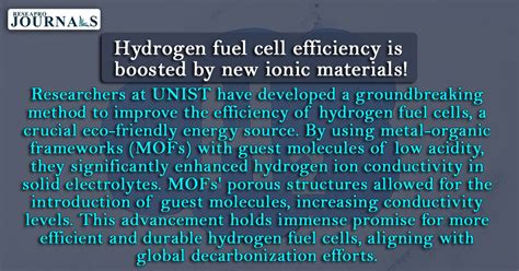 Hydrogen fuel cell efficiency is boosted by new ionic materials!