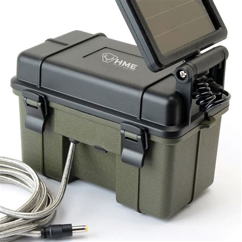 HME Waterproof 12 Volt Solar Auxiliary Lead Acid Battery Power Pack for Trail Camera - Main ...