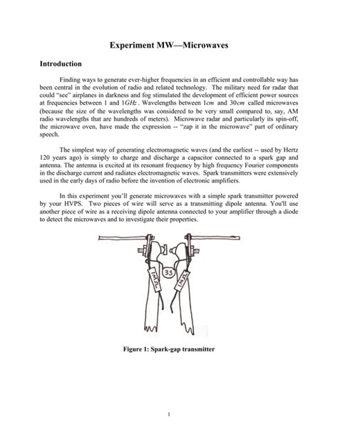 Experiment MW—Microwaves Introduction
