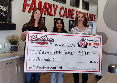 Brothers Gives Back to Children's Hospital Foundation Colorado - Brothers Plumbing, Heating ...