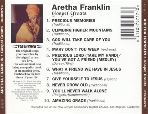 Aretha Franklin: Gospel Greats - CD | Opus3a