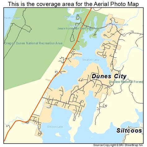 Aerial Photography Map of Dunes City, OR Oregon