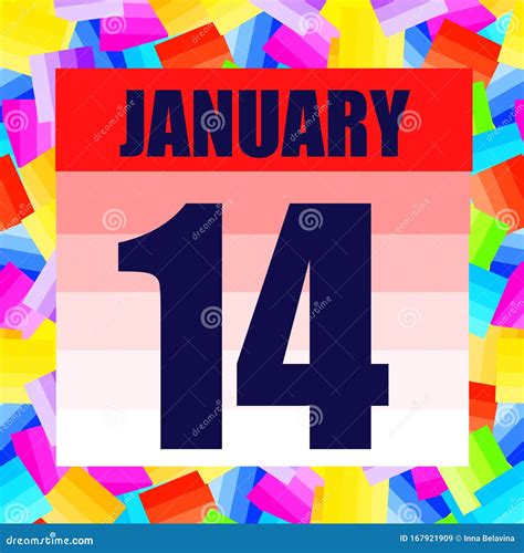 January 14 Icon. for Planning Important Day. Banner for Holidays and ...