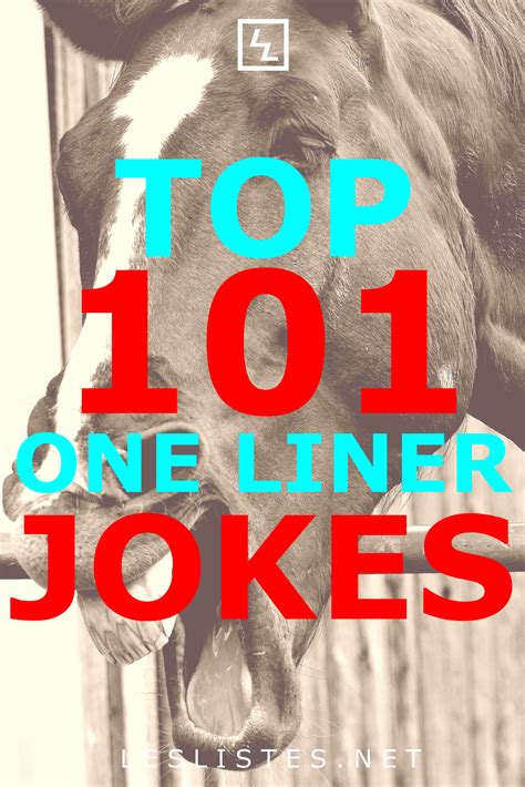 One liner jokes are some of the best types of jokes. They manage to put a lot of humor in such a ...