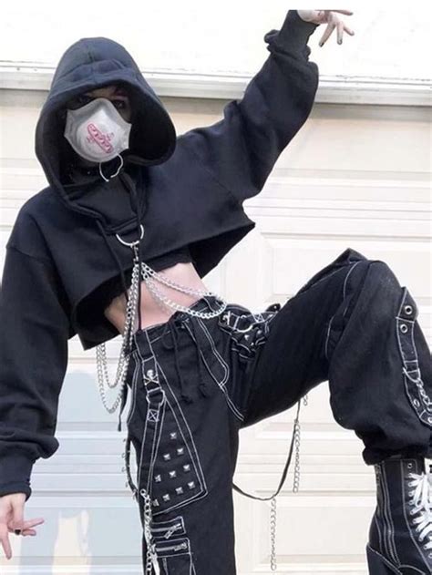 GOTHIC CHAINS CROP HOODIE in 2020 | Bad girl outfits, Edgy outfits, Girl outfits