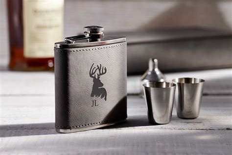 Personalized Flask, Personalized Flask Set with Shot Glasses , wooden gift box with flask ...