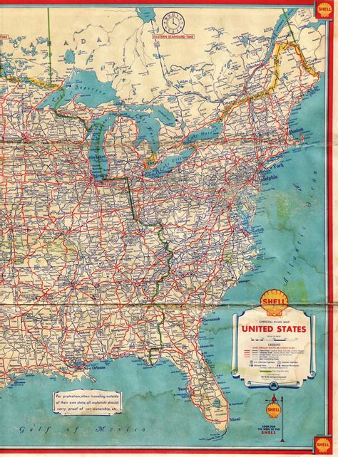 1934 Shell Road Map | This Eastern United States highway map… | Flickr