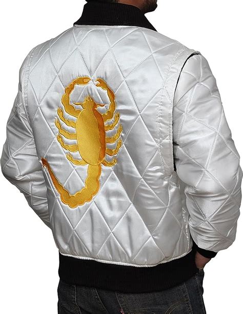 Decrum Ryan Gosling Drive Scorpion Blanco Satinado Chamarra, Blanco : Amazon.com.mx: Ropa ...