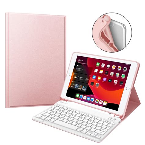 Fintie TPU Keyboard Case for iPad 10.2 inch 7th 8th Generation - [Built-in Pencil Holder] Tablet ...