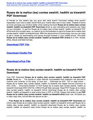 Hadithi Za Kiswahili Pdf - Fill and Sign Printable Template Online