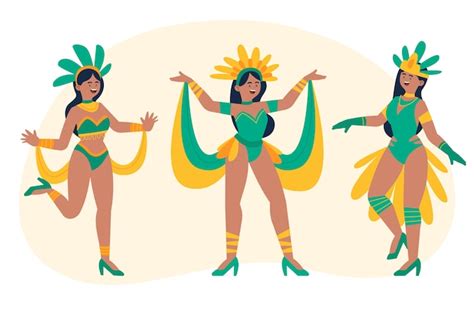 Free Vector | Flat brazilian carnival characters collection