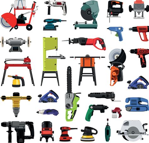 Set of Electric Tools 9567128 Vector Art at Vecteezy