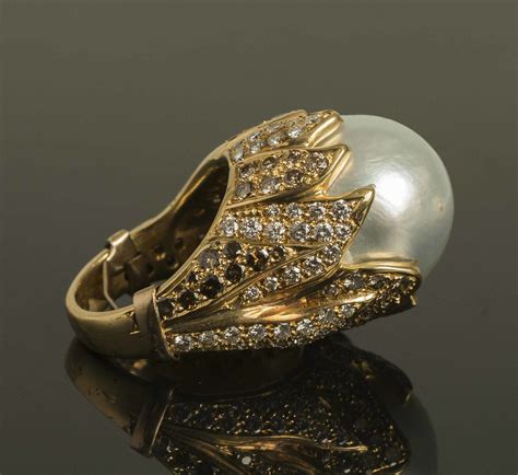 Pearl Diamond 18k Ring | Witherell's Auction House