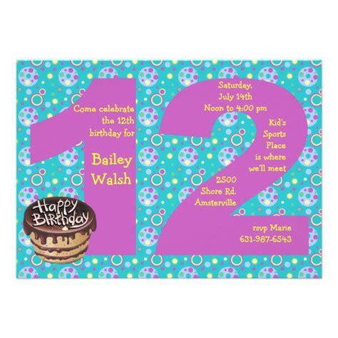 12 Year Old Birthday Invitations For Girls