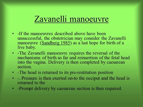 Zavanelli Maneuver