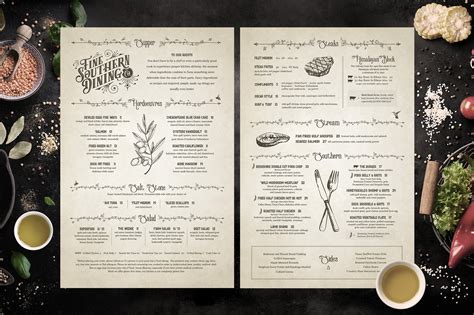 Classic Vintage Restaurant Menus | Brochure Templates ~ Creative Market