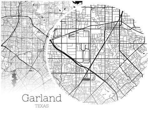 Garland Map INSTANT DOWNLOAD Garland Texas City Map Printable | Etsy