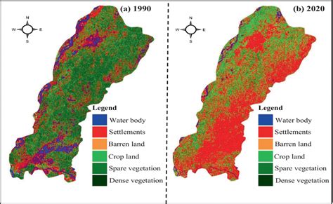 Classified maps of District Multan for a 1990 and b 2020 | Download Scientific Diagram