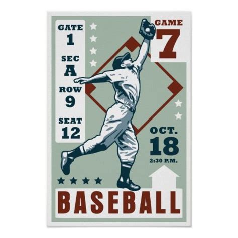 Retro-Baseball Poster | Zazzle | Baseball posters, Baseball, Baseball ...