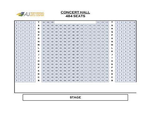 Seating Charts | Performing Arts Center | Adelphi University