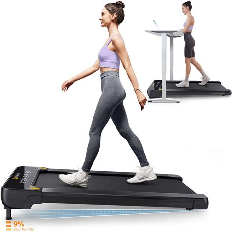 UREVO Incline Under Desk Treadmill, Walking Pad with 5%, 7%, and Max 9% Auto Incline, 2.5HP ...