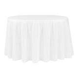 Economy Polyester White Round Tablecloth 120" | CV Linens