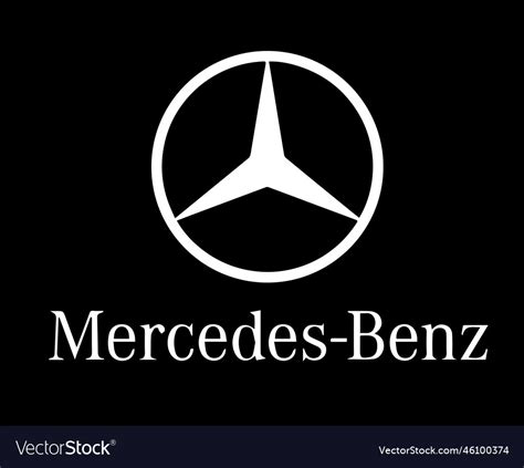 Mercedes benz brand logo symbol with name white Vector Image