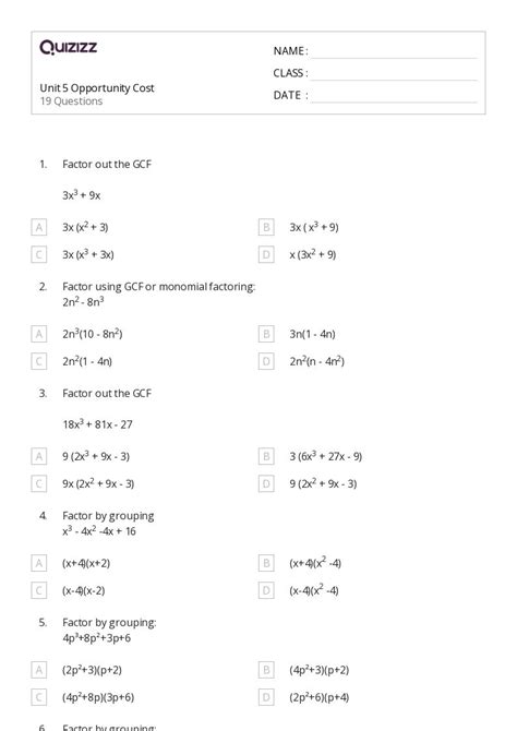 50+ opportunity cost worksheets on Quizizz | Free & Printable