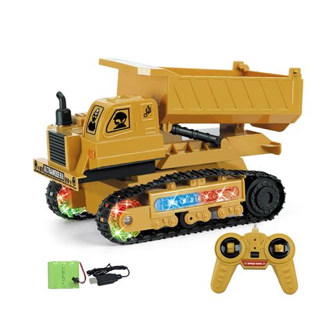 RC Excavator Bulldozer Dump Truck Toy, 1/24 Scale Remote Control Construction Toy Bulldozer ...