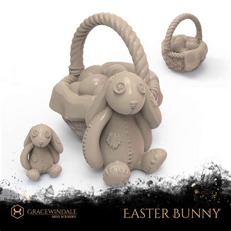 Easter Bunny Eggs 3D Print Model in Terrain 3DExport