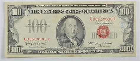 1966 $100.00 Red Seal United States Note Currency | Property Room