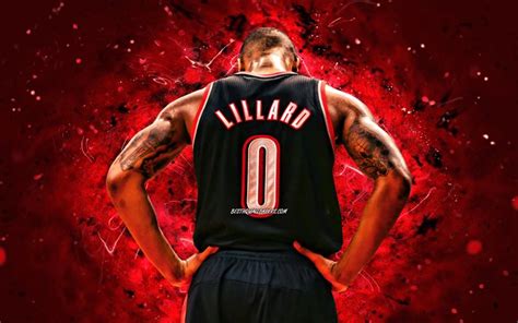 Download wallpapers Damian Lillard, 4k, back view, Portland Trail ...