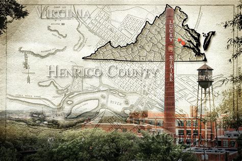 Henrico County Travel Map Photograph by Sharon Popek - Pixels